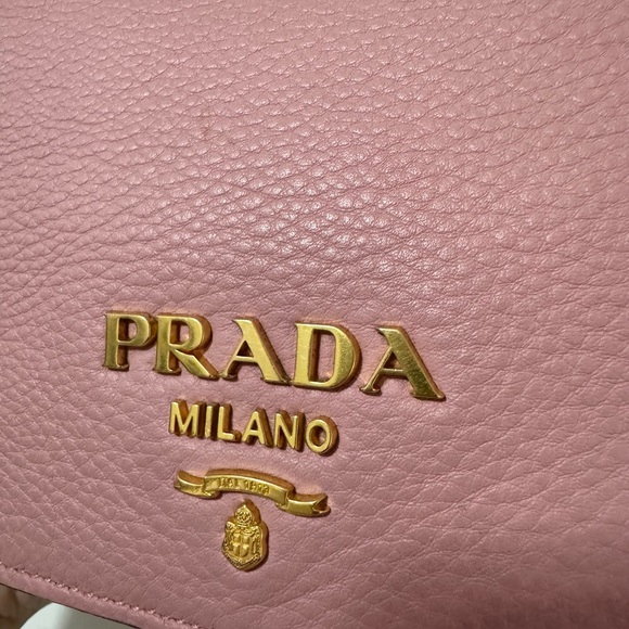 authentic Prada Pink Vitello Daino Leather Flap Crossbody Bag - Picture 7 of 16